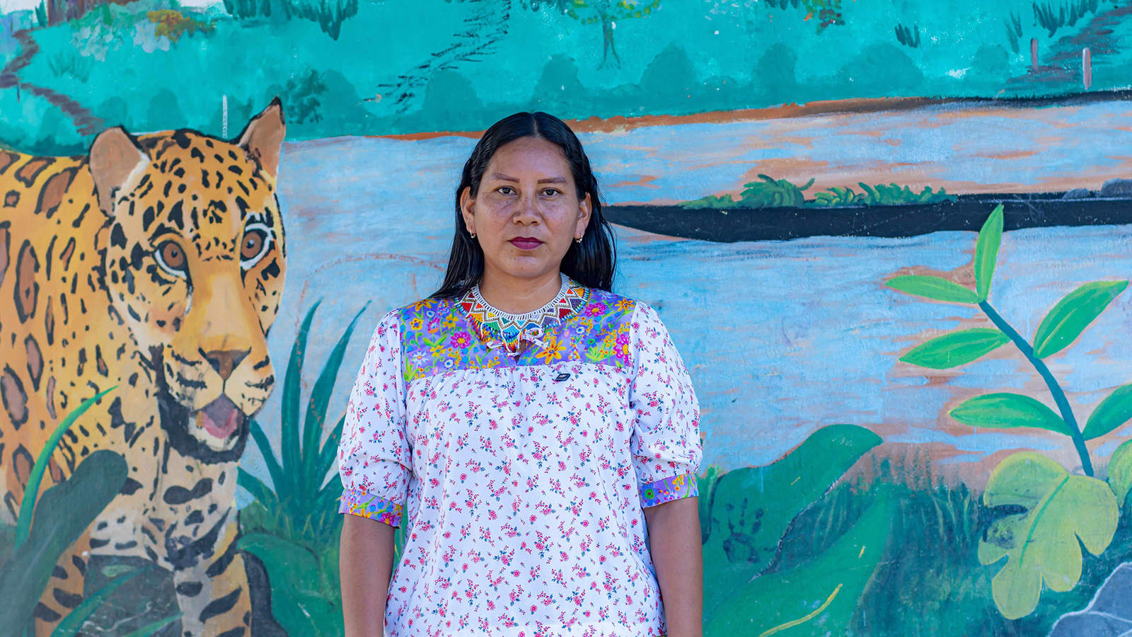 Niños y niñas de la escuela del Cabildo Siona Mame Ñata.