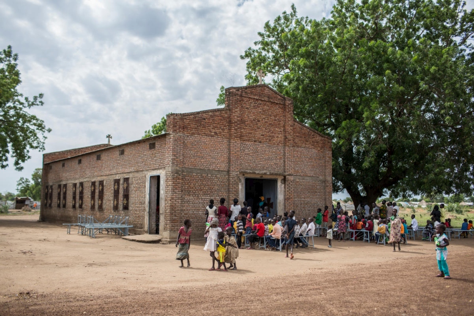 La pequeña iglesia de Bunj (Sudán del Sur) donde el Dr. Atar va a misa con refugiados y personas de la comunidad local.