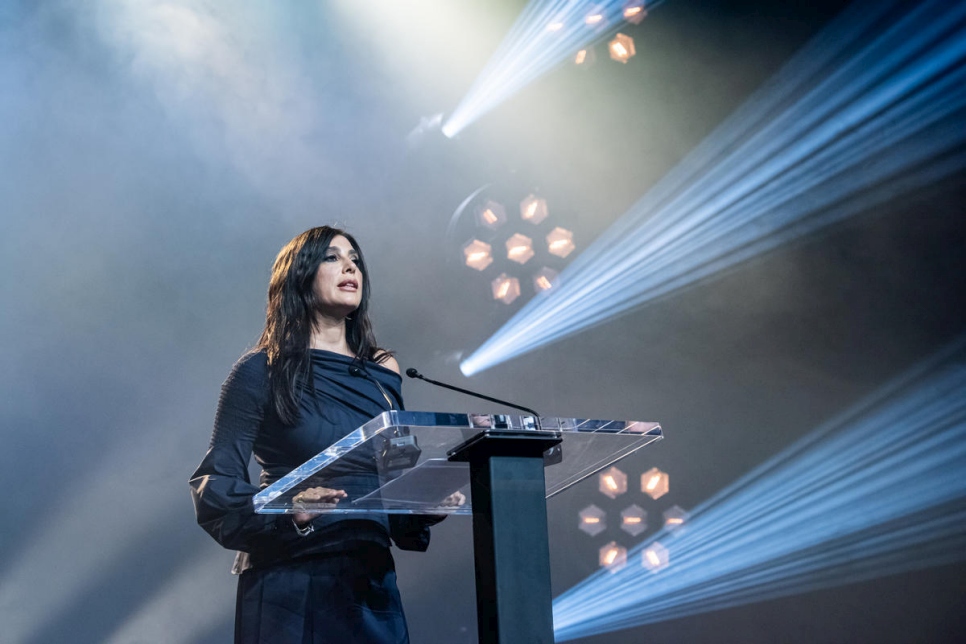La directora de cine libanesa Nadine Labaki habló sobre la apatridia durante la ceremonia del Premio Nansen 2019.