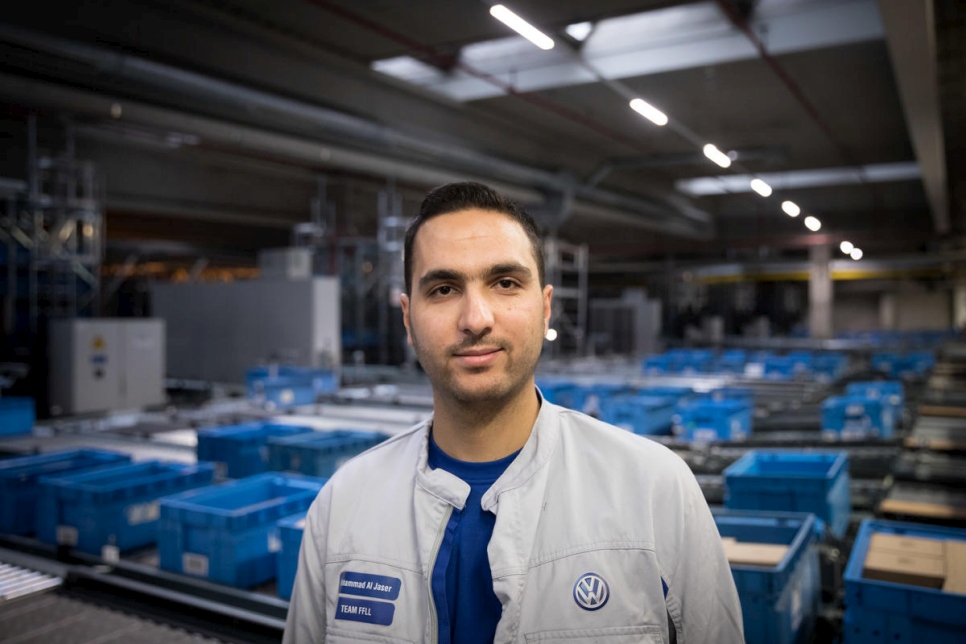 Mohammad Al Jaser es aprendiz en la planta de VW en Baunatal, Alemania.