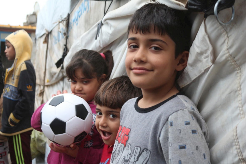 Niños iraquíes desplazados fotografiados en el campamento de Baharka, en la gobernación de Erbil (Irak), en marzo de 2019.