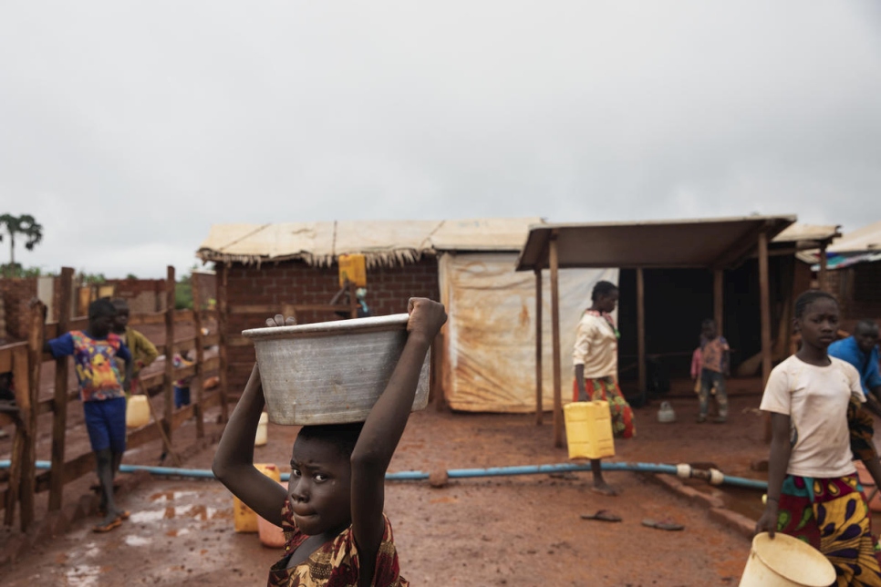 El asentamiento PK3 para personas desplazadas interna en la República Centroafricana.