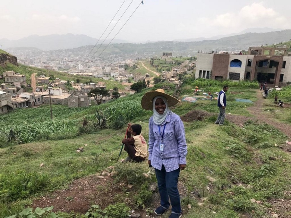 Naima Tahir en Ibb, suroeste de Yemen, en un sitio que acoge personas yemeníes desplazadas por el conflicto, enero de 2020.
