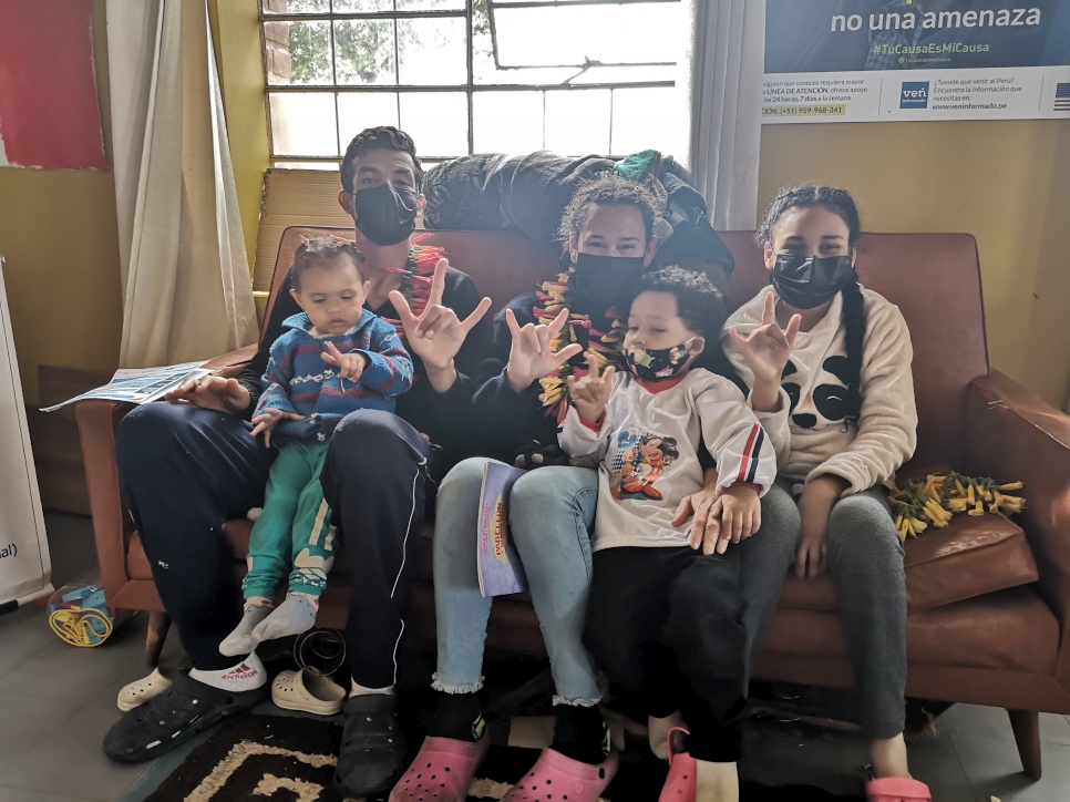 Daniela, 11, (right) with her mother, father and two younger siblings. The family is hoping to reach Chile to get adequate treatment for Daniela, she is deaf since she was three. A series of badly cured ear infections left her with an incurable hearing loss.