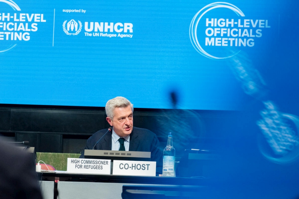 El Alto Comisionado de las Naciones Unidas para los Refugiados, Filippo Grandi, dando las palabras de cierre en las Reuniones del Funcionariado de Alto Nivel que se llevaron a cabo de manera virtual en Ginebra.