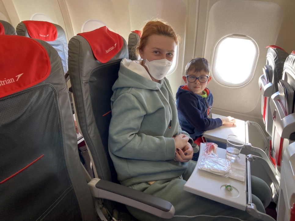 Viktoriya y su hijo fueron de los primeros en salir de Moldavia hacia Austria en el marco de un programa de admisión humanitaria.