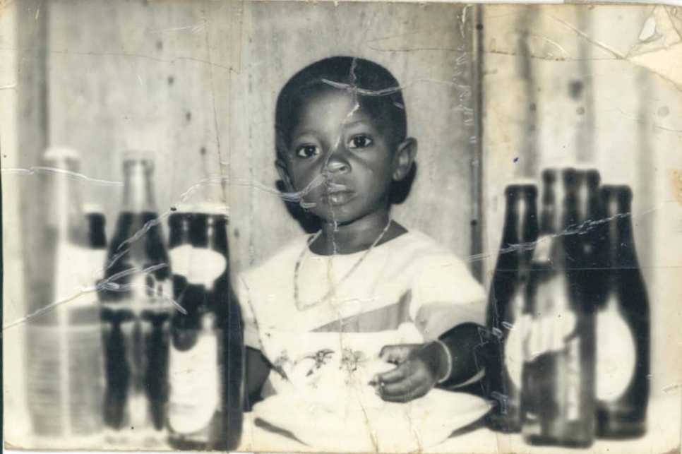 Una fotografía de Edafe Okporo cuando era niño en Nigeria.