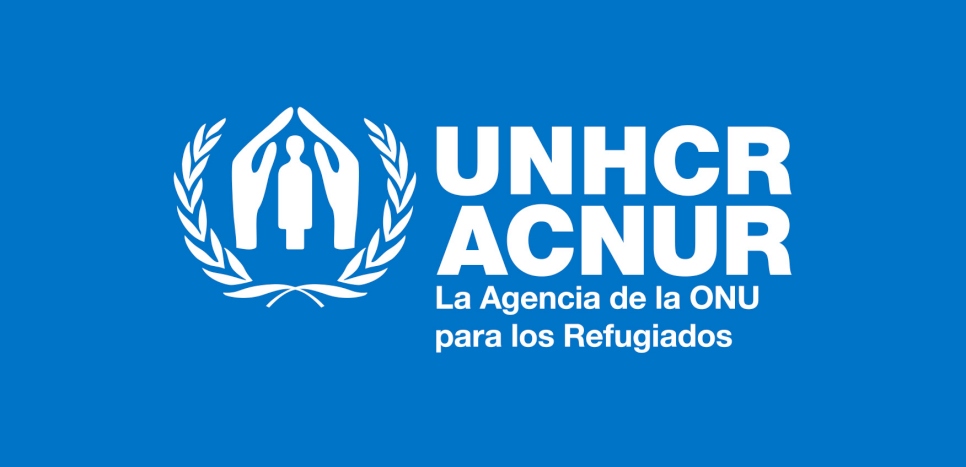 Logotipo oficial de ACNUR de visibilidad horizontal en color 