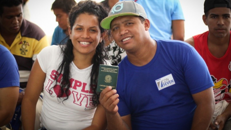 Lyl, de 31 años, y Luis, de 34, tramitaron sus documentos en la Oficina de Reubicación y Registro de Manaos.