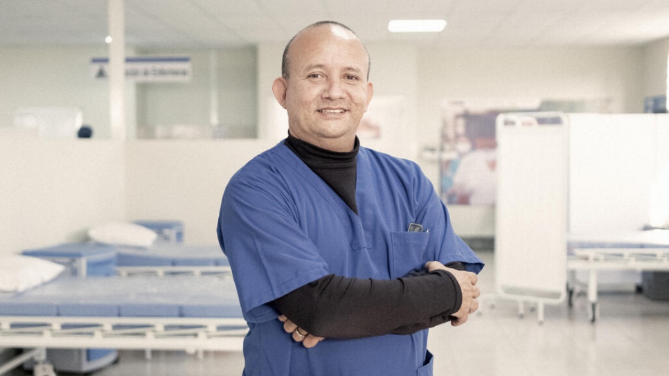 Néstor Márquez, médico venezolano de 53 años, en el Centro de Rehabilitación Los Olivos de Pro, en Lima. 