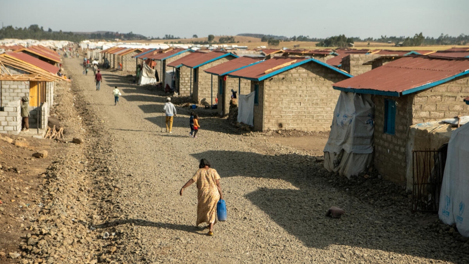 Algunas de las casas de Alemwach asignadas a familias refugiadas vulnerables.