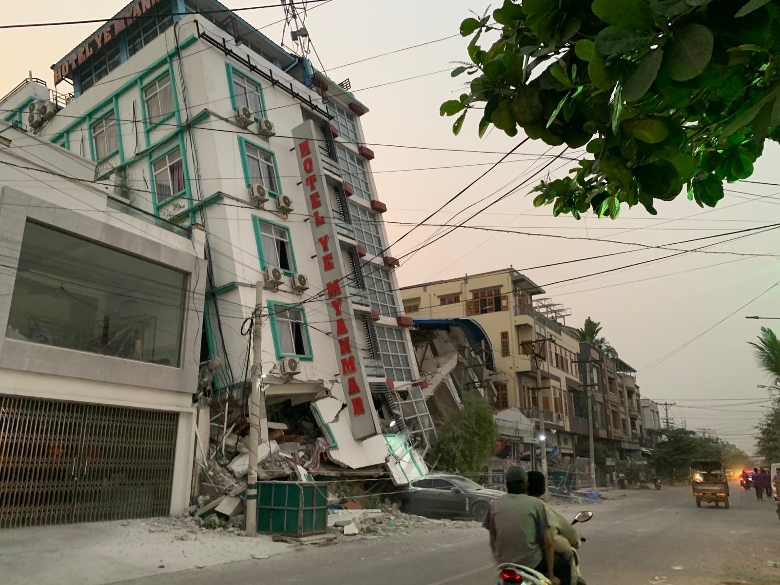 Collapsed buildings due to the earthquake